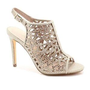 Taxi Savannah Gold Cage Strap Shoes SZ 37